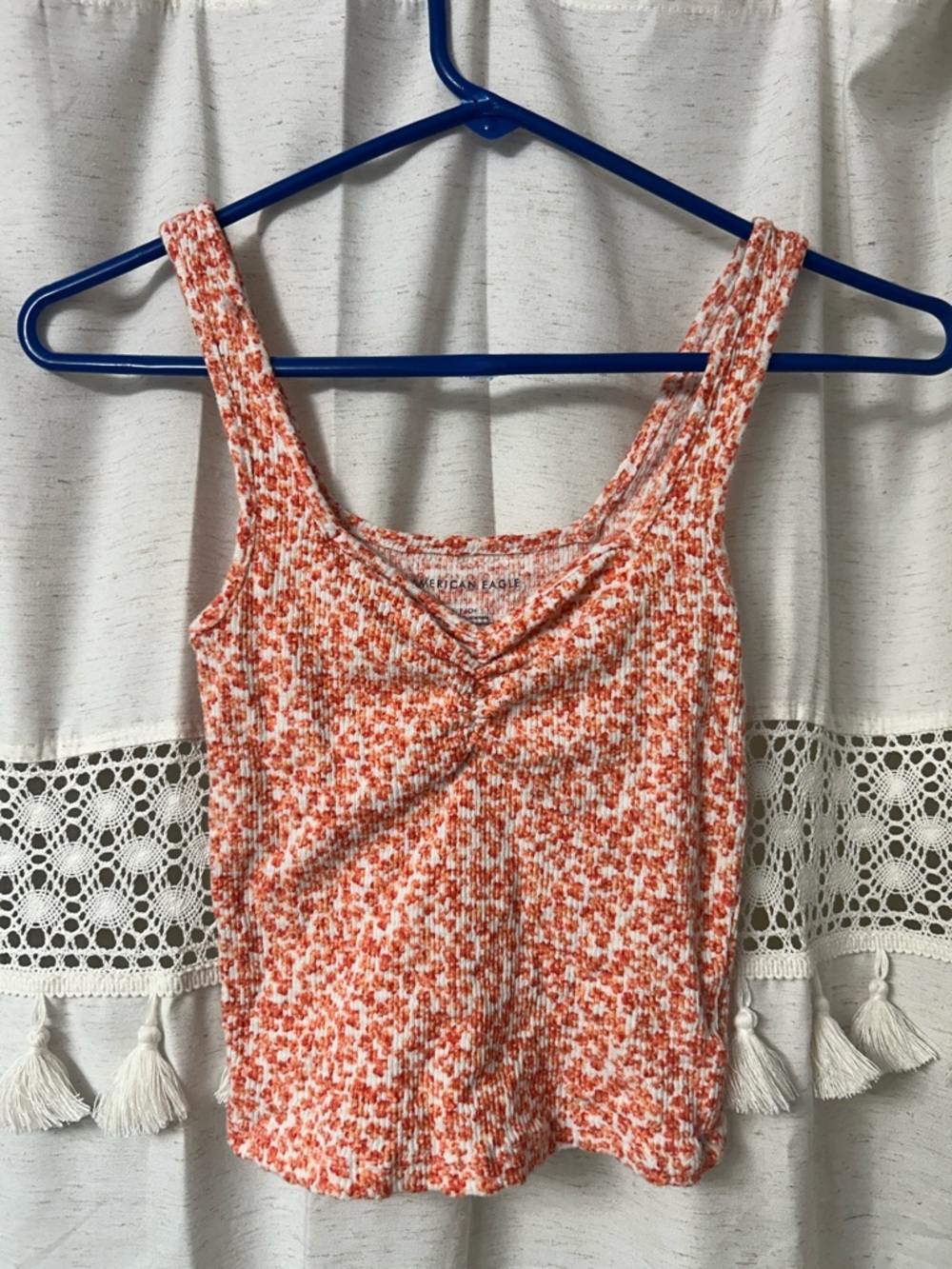 American Eagle Outfitters Orange Speckled Ribbed Tank